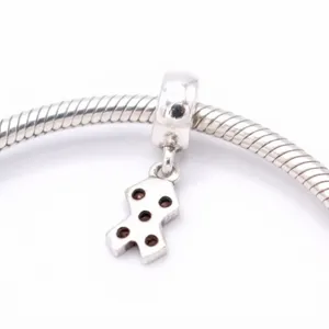 Authentic Pandora Sterling Silver Pink Ribbon Charm Breast Cancer Awareness thumbnail 2