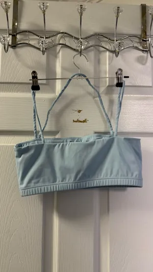 KIKI Light Blue Strappy Bandeau Crop Top - Size Medium thumbnail 2
