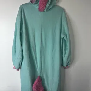 Oversized Critter Costume Aqua and White Onesie Pajamas One Size Fits Most thumbnail 4