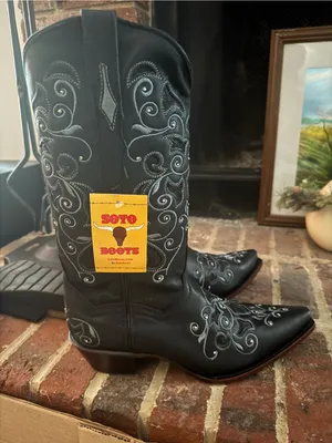 Soto Cowboy Boots Black Size 10 thumbnail 6
