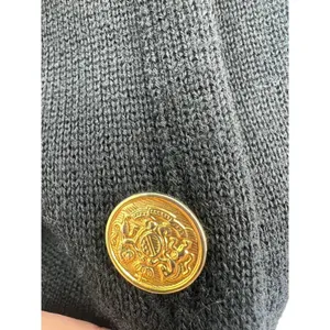 Vintage 70's Nordstrom | L | Mid Length 100% Wool Gold Button Cardigan Sweater thumbnail 2