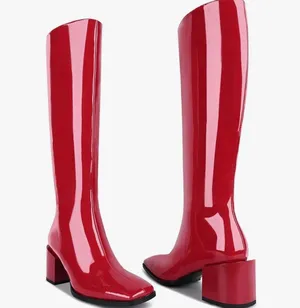 Knee High Red Boots Size 7 thumbnail 2