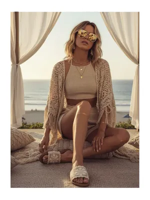 new Haute Hippie ✌︎︎ Rianne Crochet Mandala Flat Sandals Slides ✌︎︎ Cream ✌︎︎ 7M thumbnail 14