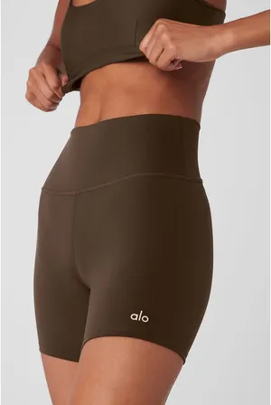 ALO Chocolate 5" Airlift Energy Shorts (S) thumbnail 1