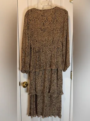 Fab'rik Tan & Black Leopard Printed Tiered V-Neck Maxi Dress thumbnail 7