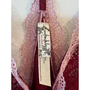 Free People Intimately Bodysuit Womens Small Red Stretch Cream Lace Be My Bae thumbnail 4