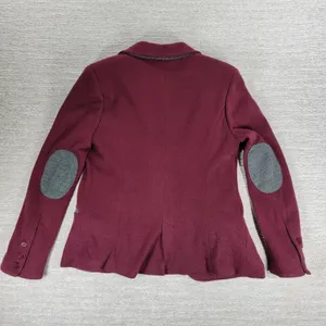 41 Hawthorne Tweed Blazer Womens Medikum Burgundy Jacket Elbow Patches Buttons thumbnail 15