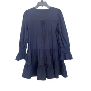 Pomander Place Tuckernuck Navy Crepe Kenzo Tiered Mini Dress XL Minimal Cottage thumbnail 2
