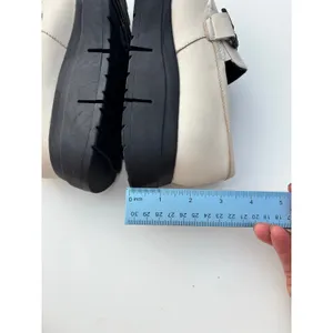 Clarks Loriini Izzy Loafer Cream Leather Black Chunky Chain 6 thumbnail 6
