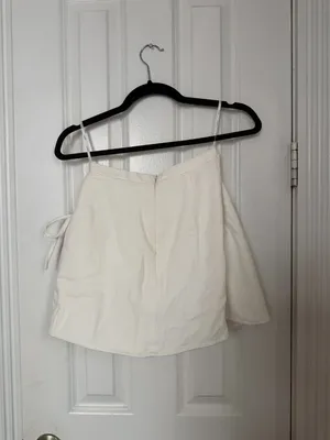 NWT Sabo Skirt Alani White Linen Wrap Mini Skort thumbnail 5