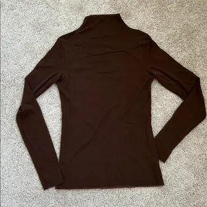 Espresso mock neck top. Xs/S Brown thumbnail 8
