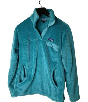 Patagonia Retool Snap T Fleece sweatshirt pullover teal women's size large 25442 thumbnail 1