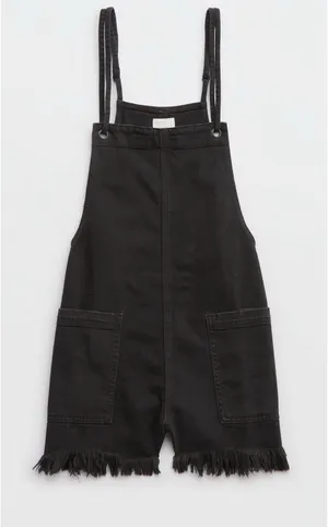 Aerie black overall shorts thumbnail 1