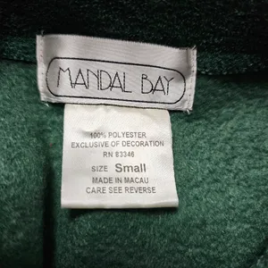Vintage Mandal Bay Evergreen Cabin‎ Applique ¼ Zip Fleece Top Size Small thumbnail 7