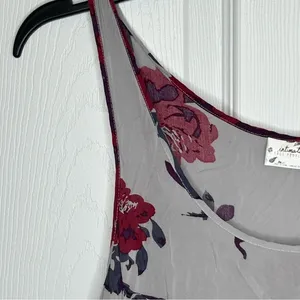 Free People Grey Floral Voile and Lace‎ Trapeze Slip Dress Size S thumbnail 4