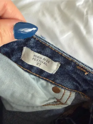 PacSun Women's Dark Blue high rise festival shorts thumbnail 4