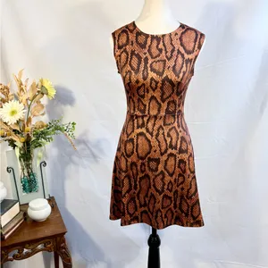 NWT WeWoreWhat Snake Print Fit & Flare Dress Brown Black Sleeveless Mini ~XS💛 thumbnail 3