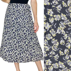 Caslon Grey & Yellow Floral Prairie Cottage Bohemian Midi Skirt thumbnail 2