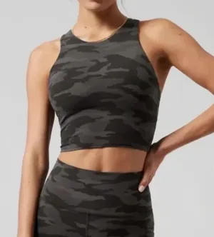 Athleta |‎ A–C Conscious Longline Crop Sports Bra in Black Camo size Medium thumbnail 1