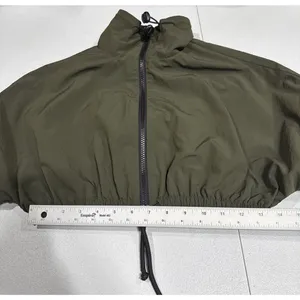 Collusion Womens Full Zip Short Cropped Jacket Sz 2 High Neck Long Sleeve Green thumbnail 9