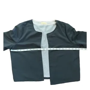 Anthropologie Pins & Needles cropped black open blazer‎ sz M thumbnail 9