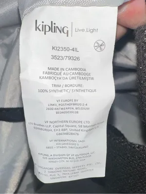 Kipling Asseni Medium Nylon Tote Bag Black Crossbody Shoulder Bag Monkey Charm thumbnail 7