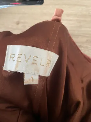 Revelry Billie Velvet Leg Slit Maxi Dress in Terracotta Rust Size US 4 thumbnail 5