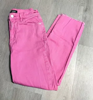 Express high rise straight ankle jeans thumbnail 1