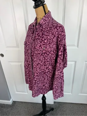 In Good Company Sz L Floral Corduroy Button Down Shirt Cotton NWOT 100% cotton thumbnail 10