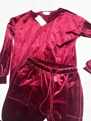 Red Velvet Pajama Set thumbnail 1