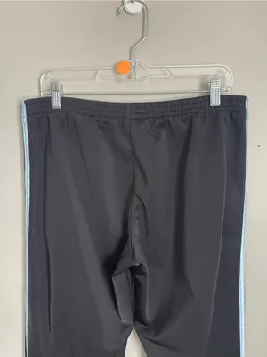 ADIDAS Black Track Pants with Light Blue Stripes Sz S thumbnail 9