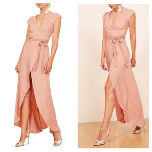 Reformation Chamomile Wrap Maxi Dress Blush Pink Cap Sleeve XS EUC‎ thumbnail 7