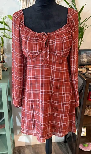 NWT As U Wish Plaid Dress woman’s Medium thumbnail 1