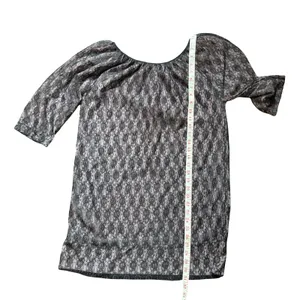 VTG 60s Carol Brent Black Lace Blouse Peasant Top Mini Dress Sheer Boho Goth M thumbnail 3