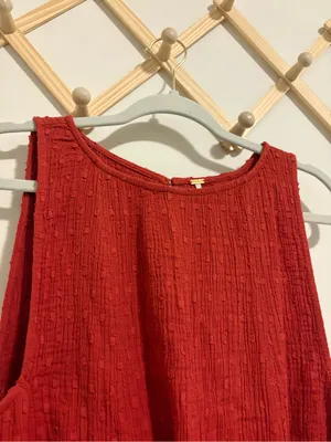 NWT Free People Red/Orange Textured Mini Dress size Medium thumbnail 2