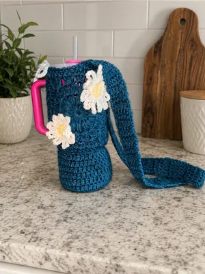 Handmade Stanley Cup Crochet Bag Water Carrier Purse 40oz size - Purse only! thumbnail 8