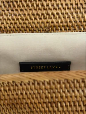 Street Level woven straw crossbody bag thumbnail 3