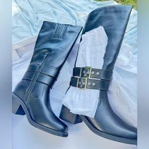 The Drop Women's Sage Tall Biker Boot with Buckles, Black, NWT size 7.5 thumbnail 12