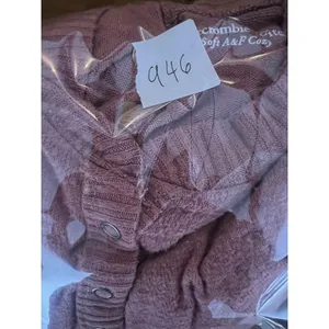Abercrombie & Fitch Sweater Med Pink Henley Soft A&F Cozy Knit Top Chic Minimal thumbnail 5