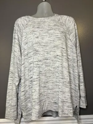 Aerie Sweater Womens XXL Gray Space Dye Knit Raglan Crewneck Pullover Cozy thumbnail 1