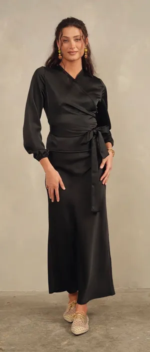 Udel NY Satin Maxi Slip Skirt thumbnail 1