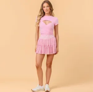 NWT! Blogilates Viral Taylor Swift Popflex Ballerina Skirt Skort Pink Floral Med thumbnail 9
