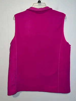 Lands' End Women's Bright Fuchsia Full-Zip Fleece Vest Size L 14-16 0405267 thumbnail 3