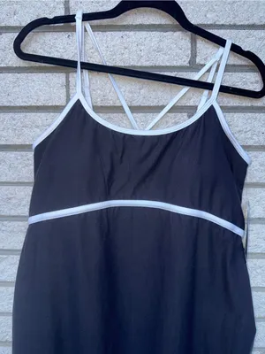 Athletic Works Black & White Strappy Slip Dress - Women thumbnail 2