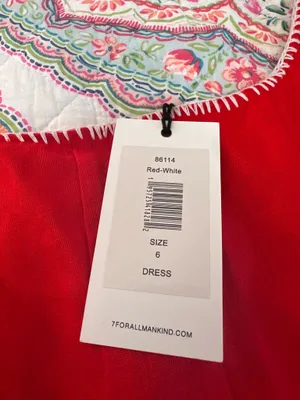 7 for all mankind linen red midi dress thumbnail 6