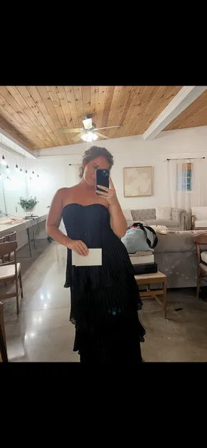 Lulu's Black Strapless Tiered Dress thumbnail 3