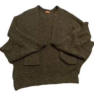 POL Cardigan Sweater Women Large Green Speckled Knit Open Front Pockets Gorpcore thumbnail 4