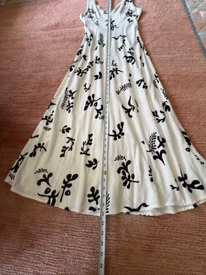 Anthropologie Paper Heart Women’s S Linen Blend Black White Maxi Dress thumbnail 3