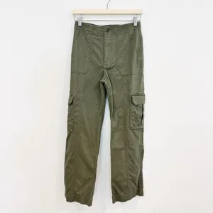 Abercrombie Cargo Pants Size 25 Green Wide Leg Baggy High Rise Minimalist Grunge thumbnail 4