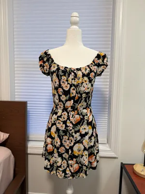 Free People Dress Floral Mini Black thumbnail 2
